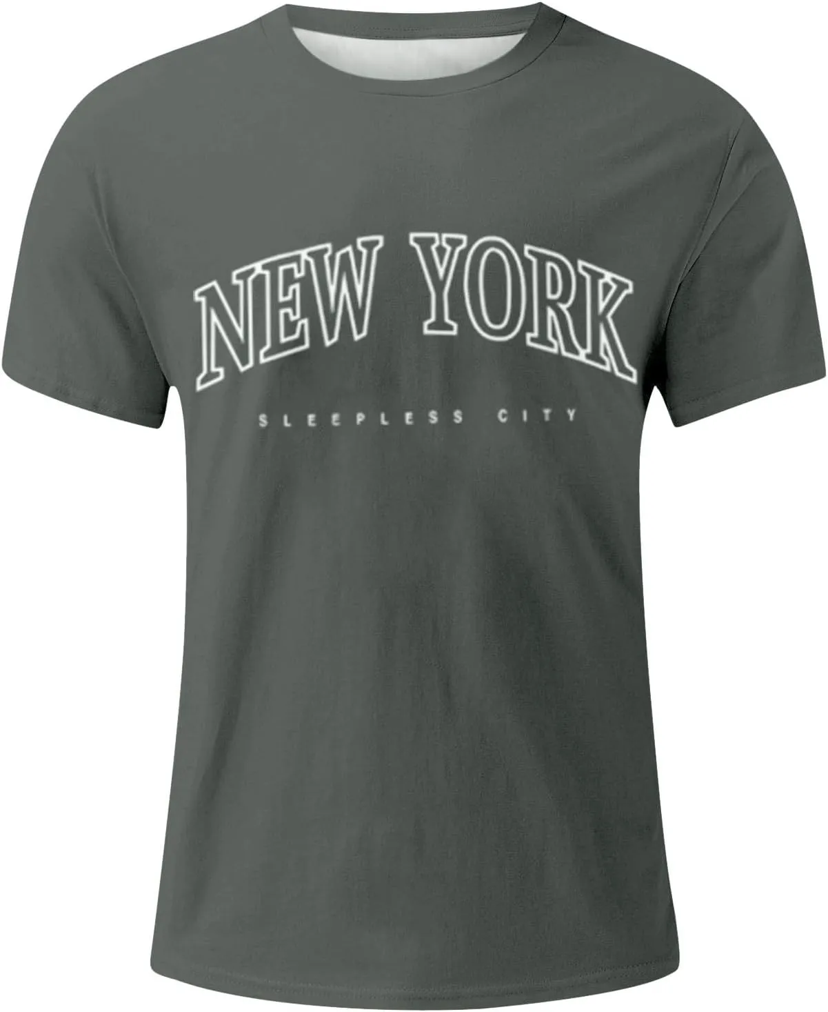 Men's Letter Graphic Tees T Shirts Round Neck Short Sleeve Summer T-Shirt Stylish Gym Workout Tops Tops