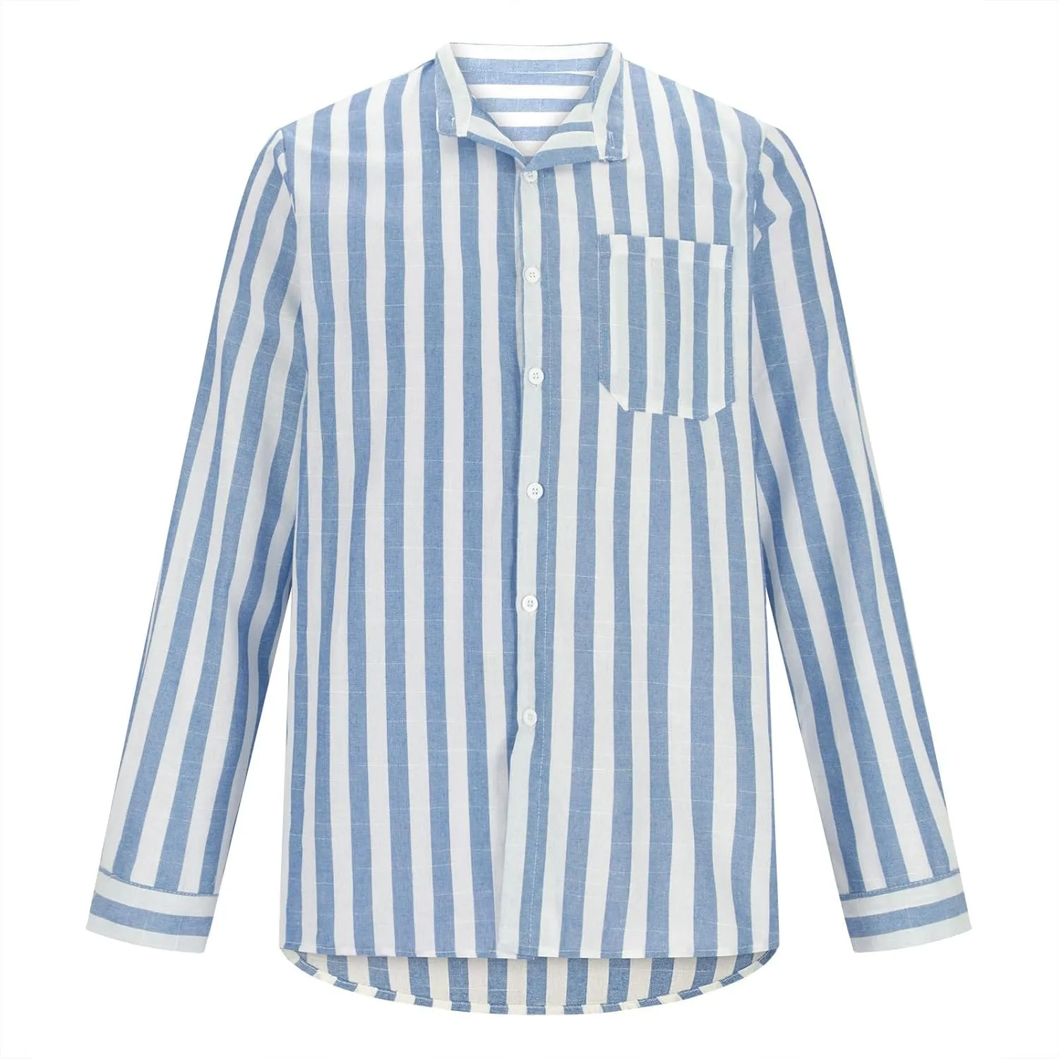Men's Long Sleeve Button Down Shirts Casual Striped Collared Fall Tshirt Fashion 2024 Cotton Work Office Clothes