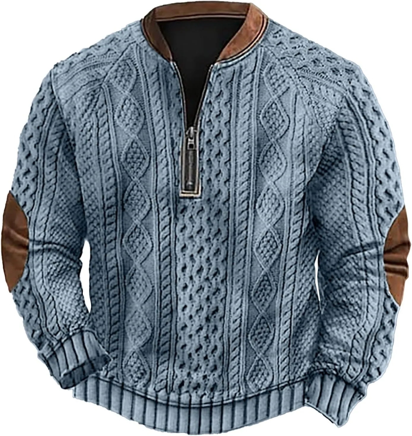 Men's Loose Fit Midweight Sweatshirt Zipper Long Sleeved Hoodie Heavyweight Full-Zip Sweatshirt Hoodie For Men