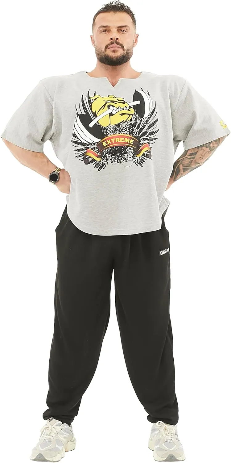 Men's Oversize Gym Lifestyle T-Shirt, Thick Texture Cotton, Comfort Design, Performance Top