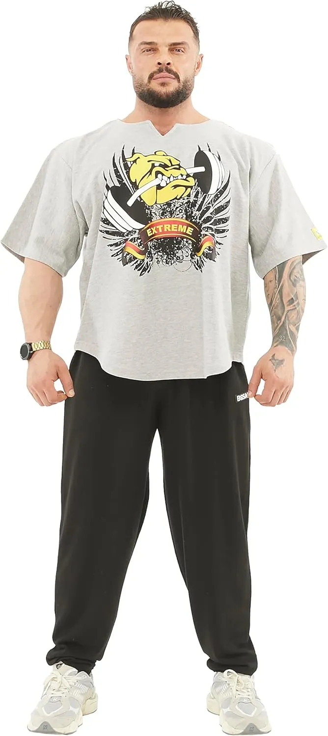 Men's Oversize Gym Lifestyle T-Shirt, Thick Texture Cotton, Comfort Design, Performance Top