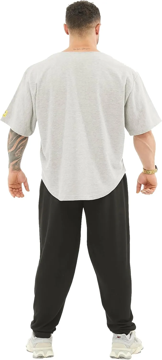 Men's Oversize Gym Lifestyle T-Shirt, Thick Texture Cotton, Comfort Design, Performance Top