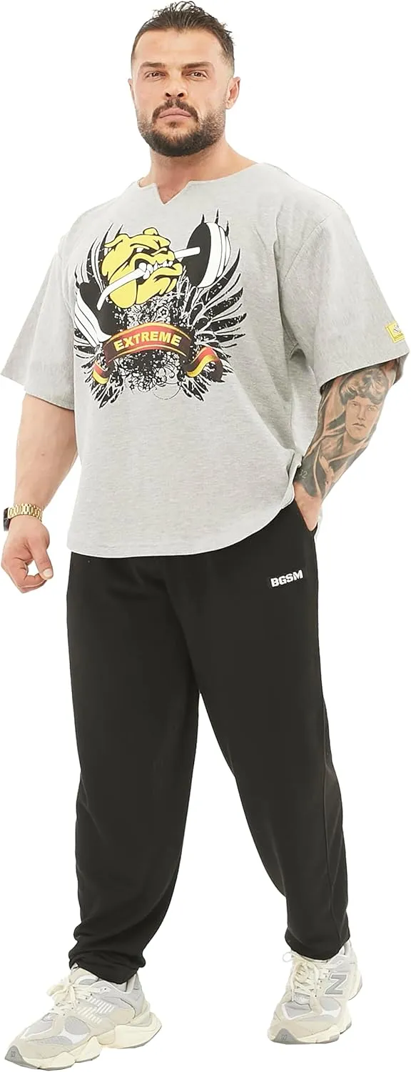 Men's Oversize Gym Lifestyle T-Shirt, Thick Texture Cotton, Comfort Design, Performance Top