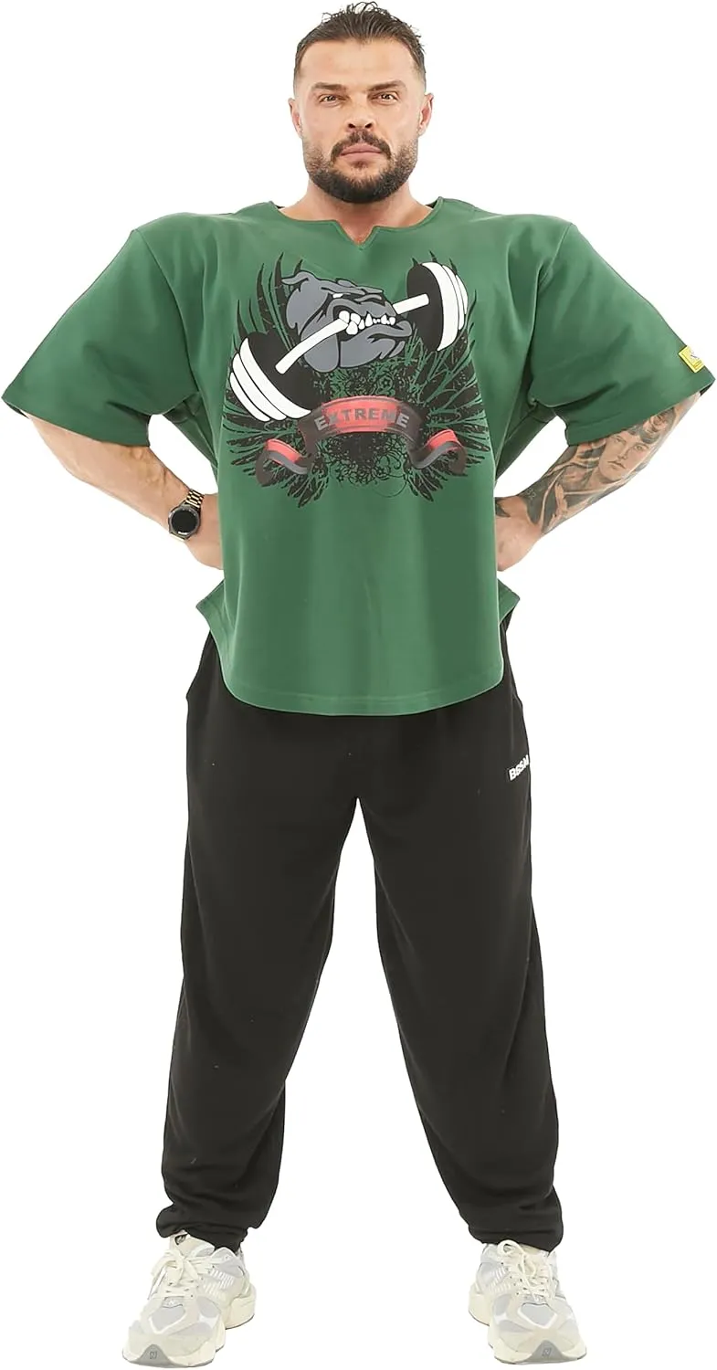 Men's Oversize Gym Lifestyle T-Shirt, Thick Texture Cotton, Comfort Design, Performance Top