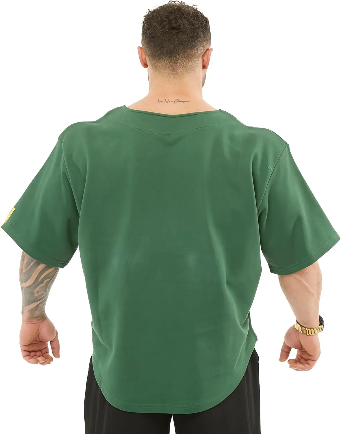 Men's Oversize Gym Lifestyle T-Shirt, Thick Texture Cotton, Comfort Design, Performance Top
