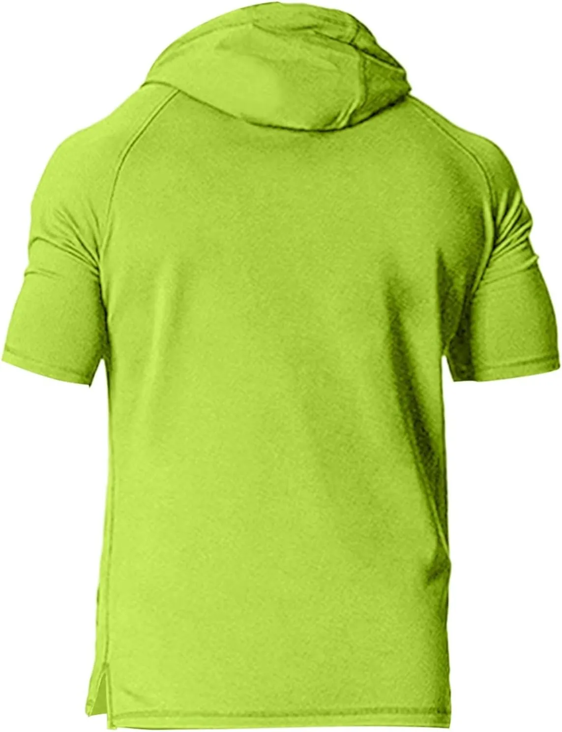 Mens Short Sleeve Muscle Hoodies Slim Fit Fitness Gym Workout Athletic Tee Pullover Casual Loose Fashion T-Shirts