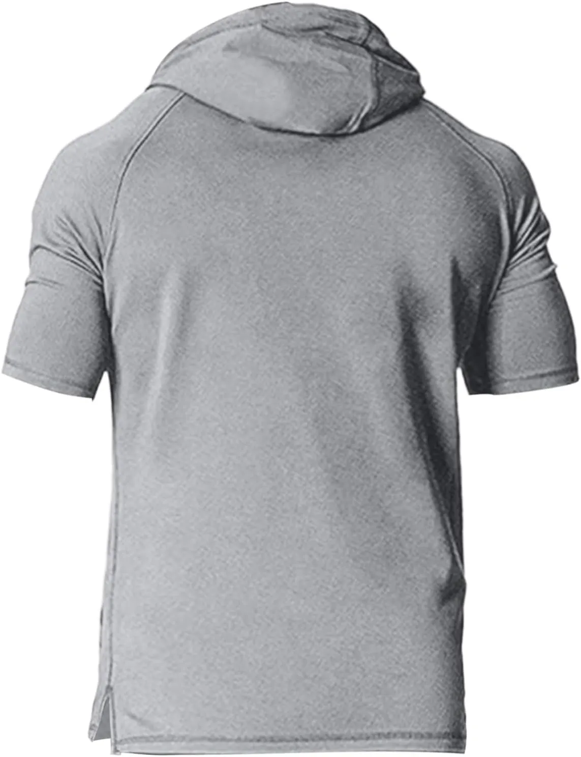 Mens Short Sleeve Muscle Hoodies Slim Fit Fitness Gym Workout Athletic Tee Pullover Casual Loose Fashion T-Shirts