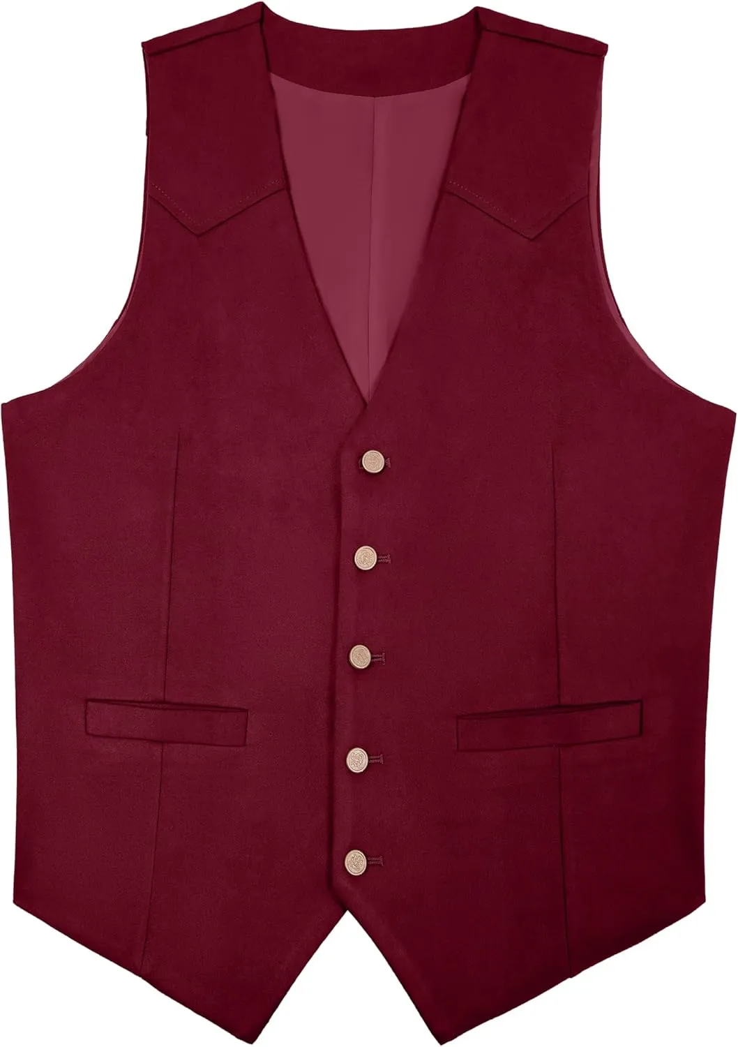Men's Suede Leather Vest Casual Cowboy Western Vests Mens Waistcoat