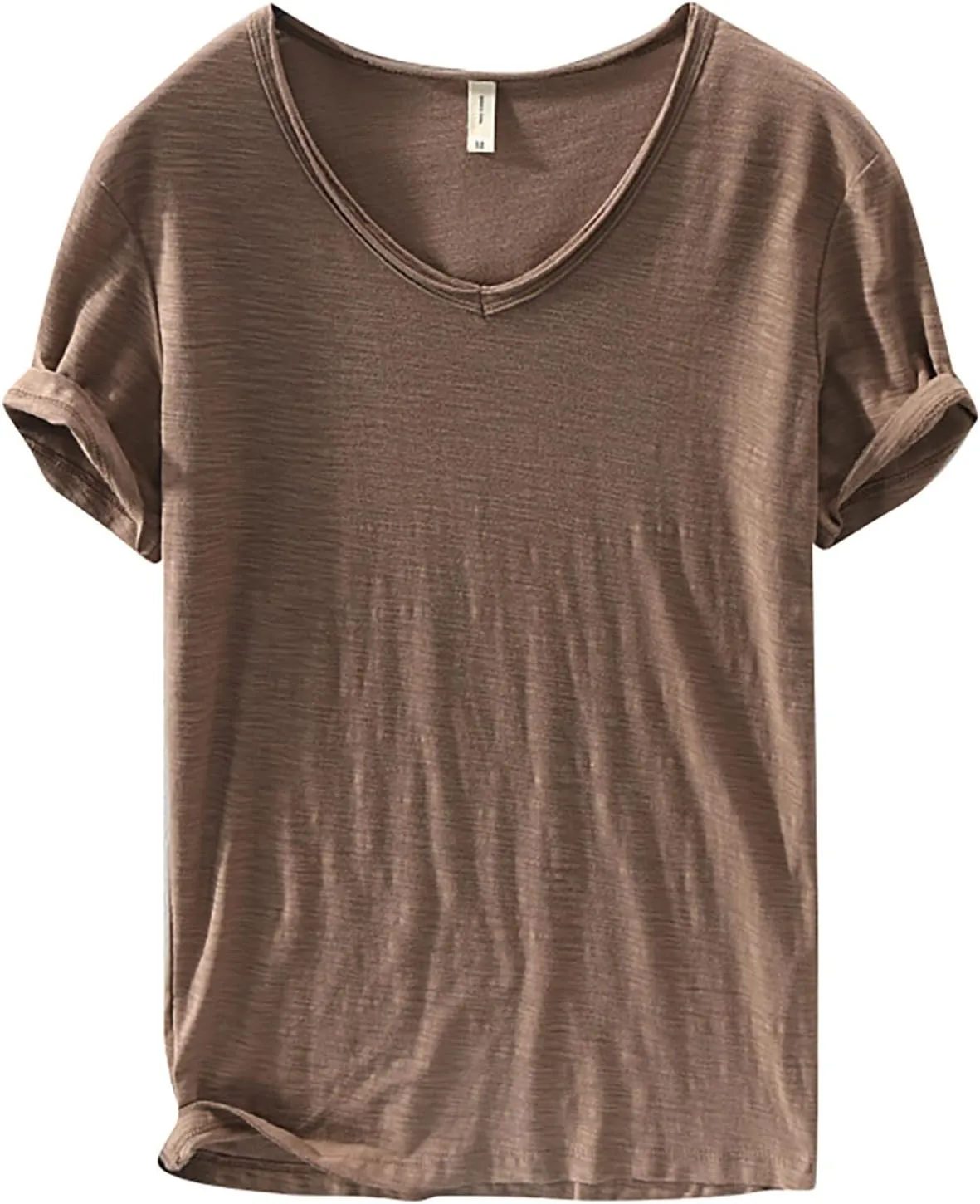 Mens V Neck T Shirts Slim Fit Cotton Casual Summer Moisture Wicking Tshirts Stretch Soft Plain Fitted Cooling Undershirts