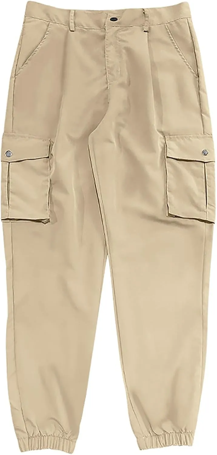 Mens Work Pants Slim Fit Cargo Pants for Men Tactical Tapered Trousers with Pocket Athletic Outdoor Joggers