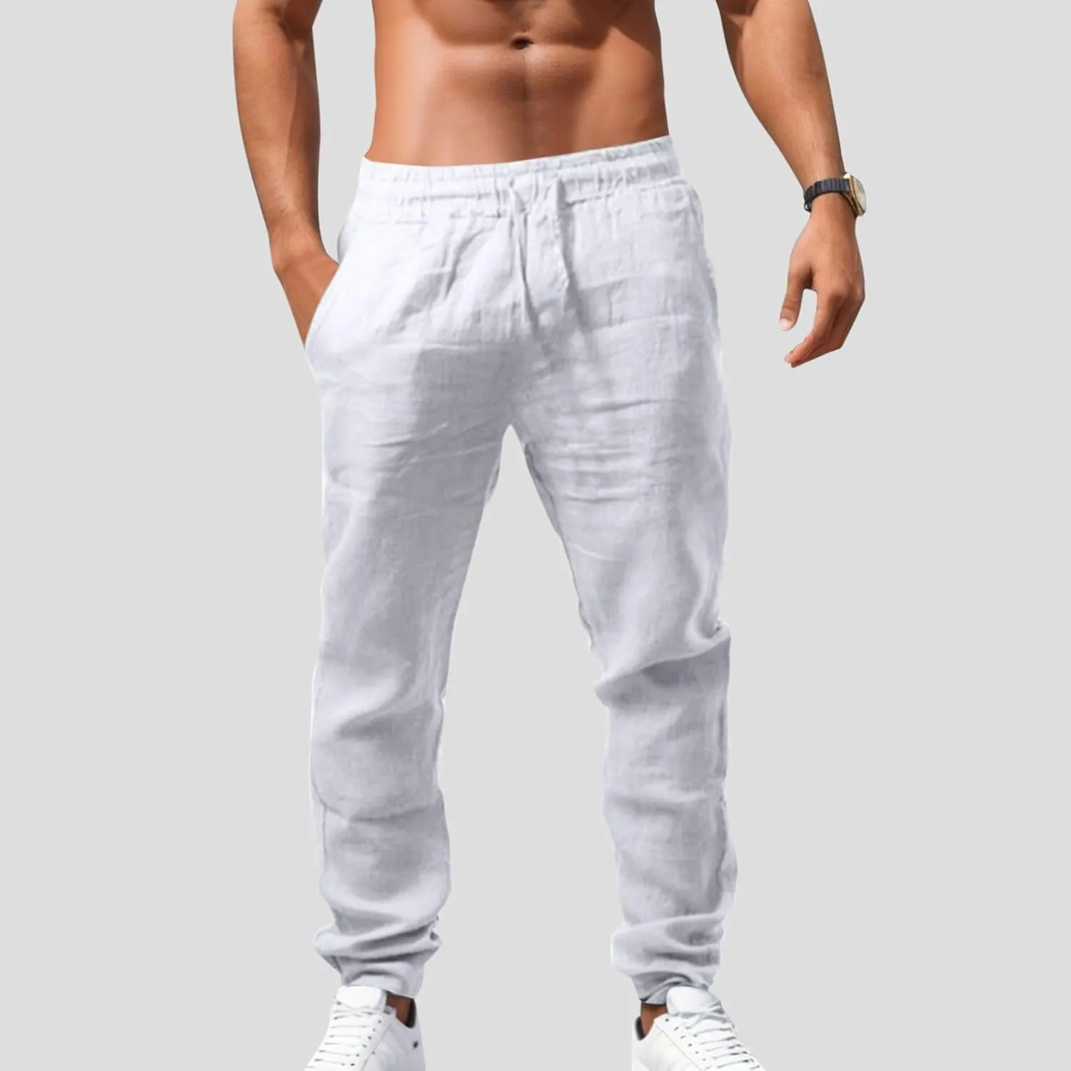 Mens Workout Gym Pant Casual Sweatpants Straight-Leg Joggers Running Hip Hop Y2K Trousers Summer Beach Pants