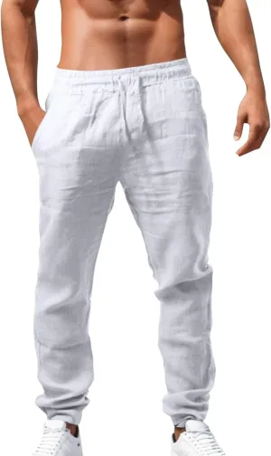 Mens Workout Gym Pant Casual Sweatpants Straight-Leg Joggers Running Hip Hop Y2K Trousers Summer Beach Pants