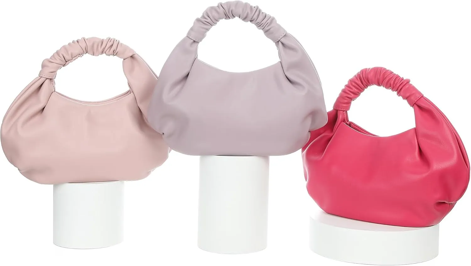 Mini Hobo Tote Bags for Women Soft Leather Clutch Purses for Women Cloud-Shaped Top Handle Bags