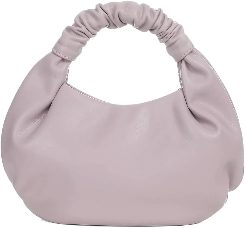 Mini Hobo Tote Bags for Women Soft Leather Clutch Purses for Women Cloud-Shaped Top Handle Bags
