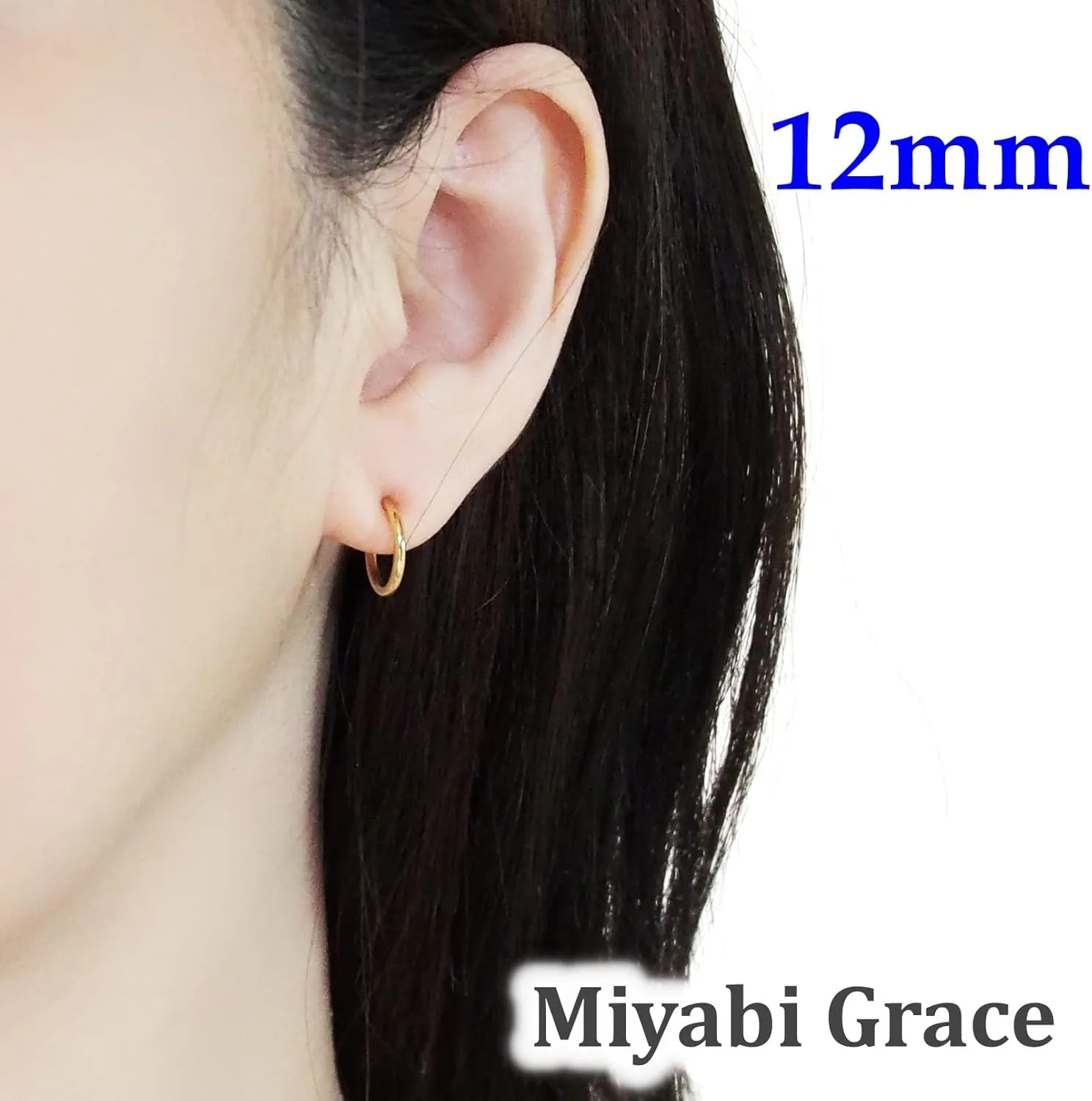 Miyabi Grace Silver Small for Women Comfortable Plastic Invisible Clip On Hoop Earrings Men Fake Nose Ring Faux Lip Septum Ring Fake Cartilage Earrings 12 mm Spike Cross Feather 15mm Unisex Gold Non Piercing Lobes