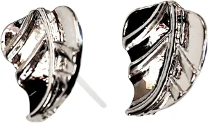 Miyabi Grace Women's Elegant Silver Leaf Resin Plastic Post Earrings Hypoallergenic For Sensitive Ears