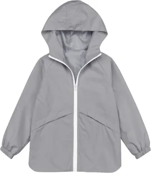 MODAFANS Boys Girls Rain Jacket Waterproof lined Hooded RainCoats Windbreaker