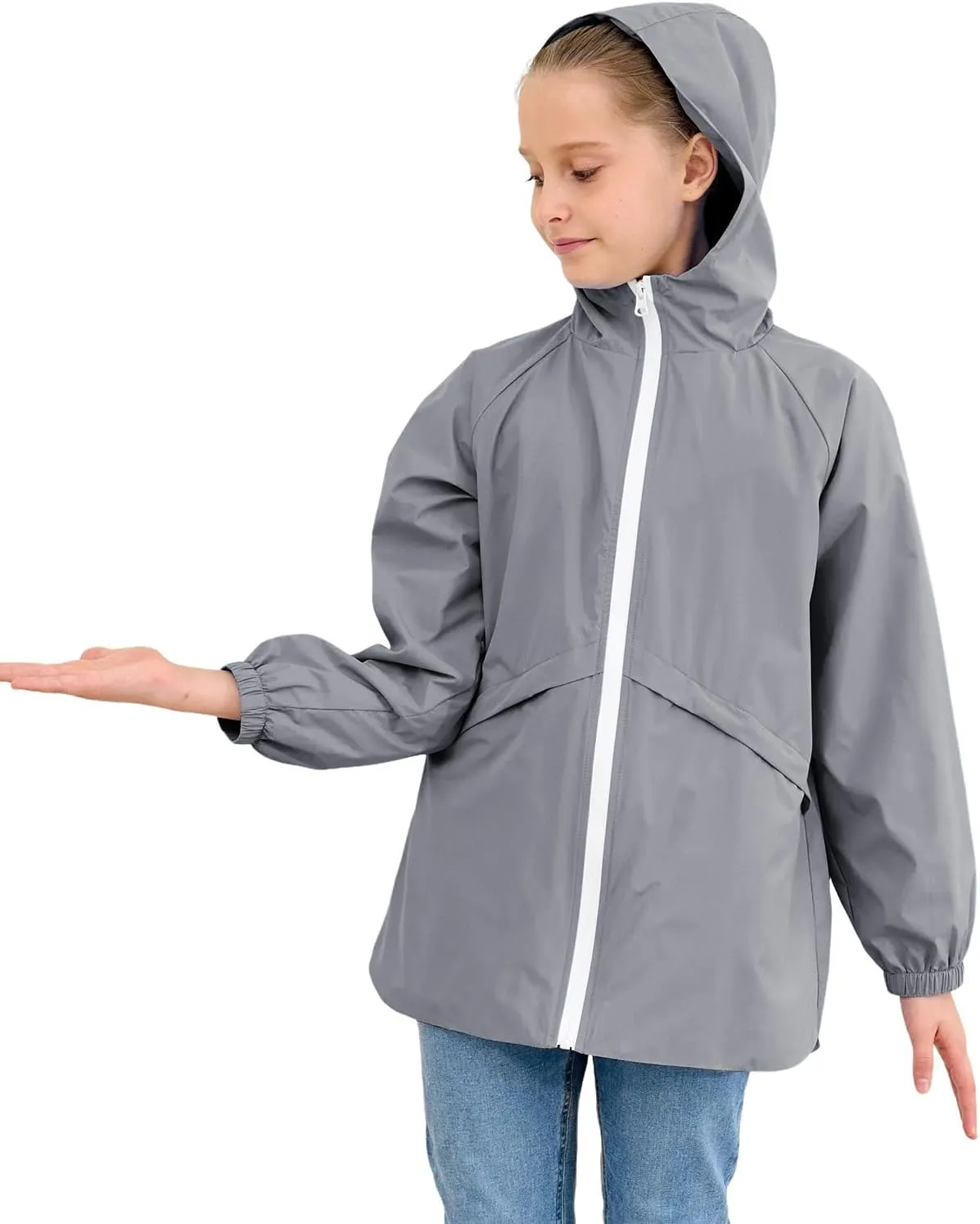 MODAFANS Boys Girls Rain Jacket Waterproof lined Hooded RainCoats Windbreaker