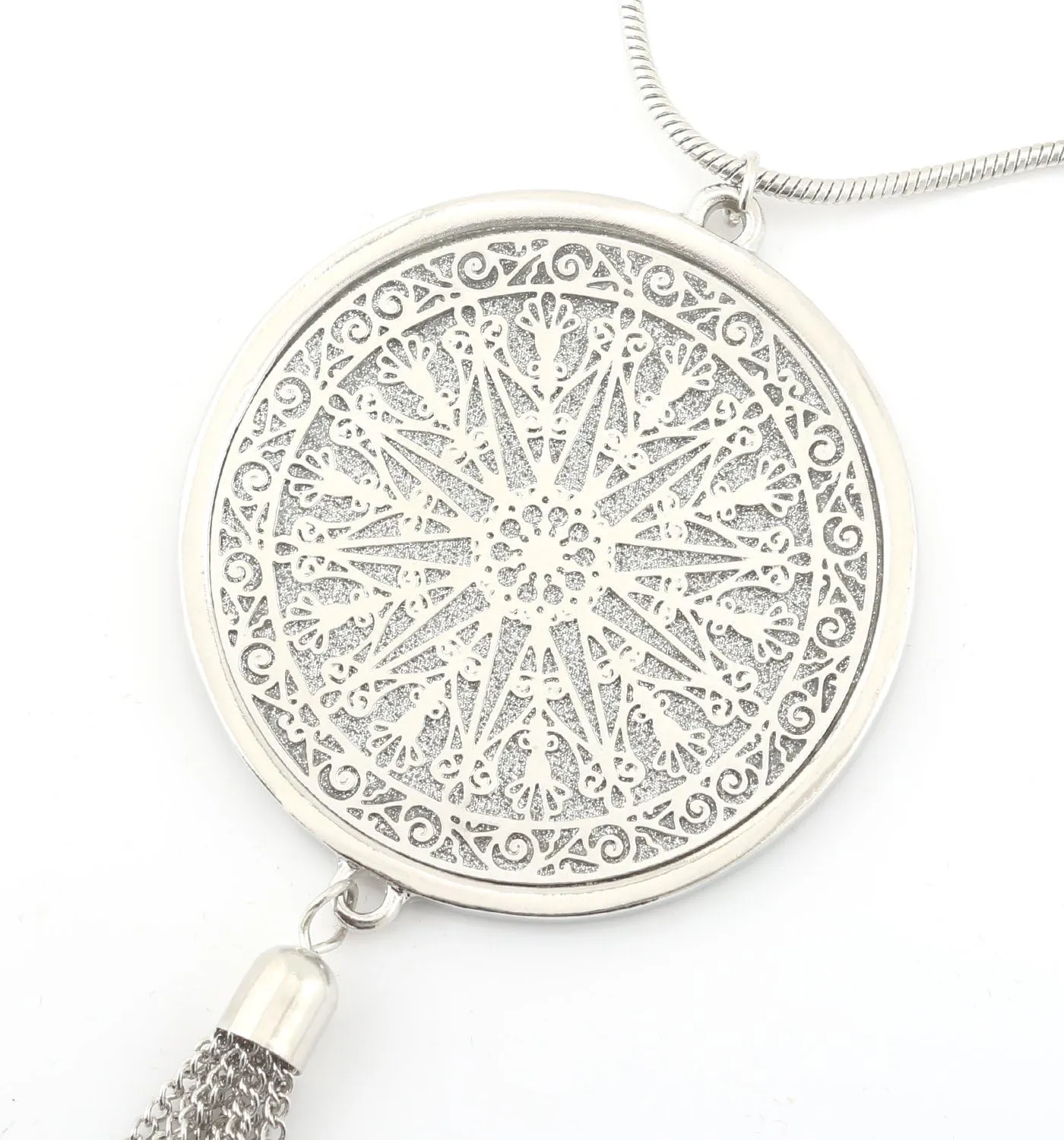 MOLOCH Long Necklaces For Woman Disk Circle Pendant Necklaces Tassel Fringe Necklace Set Statement Pendant