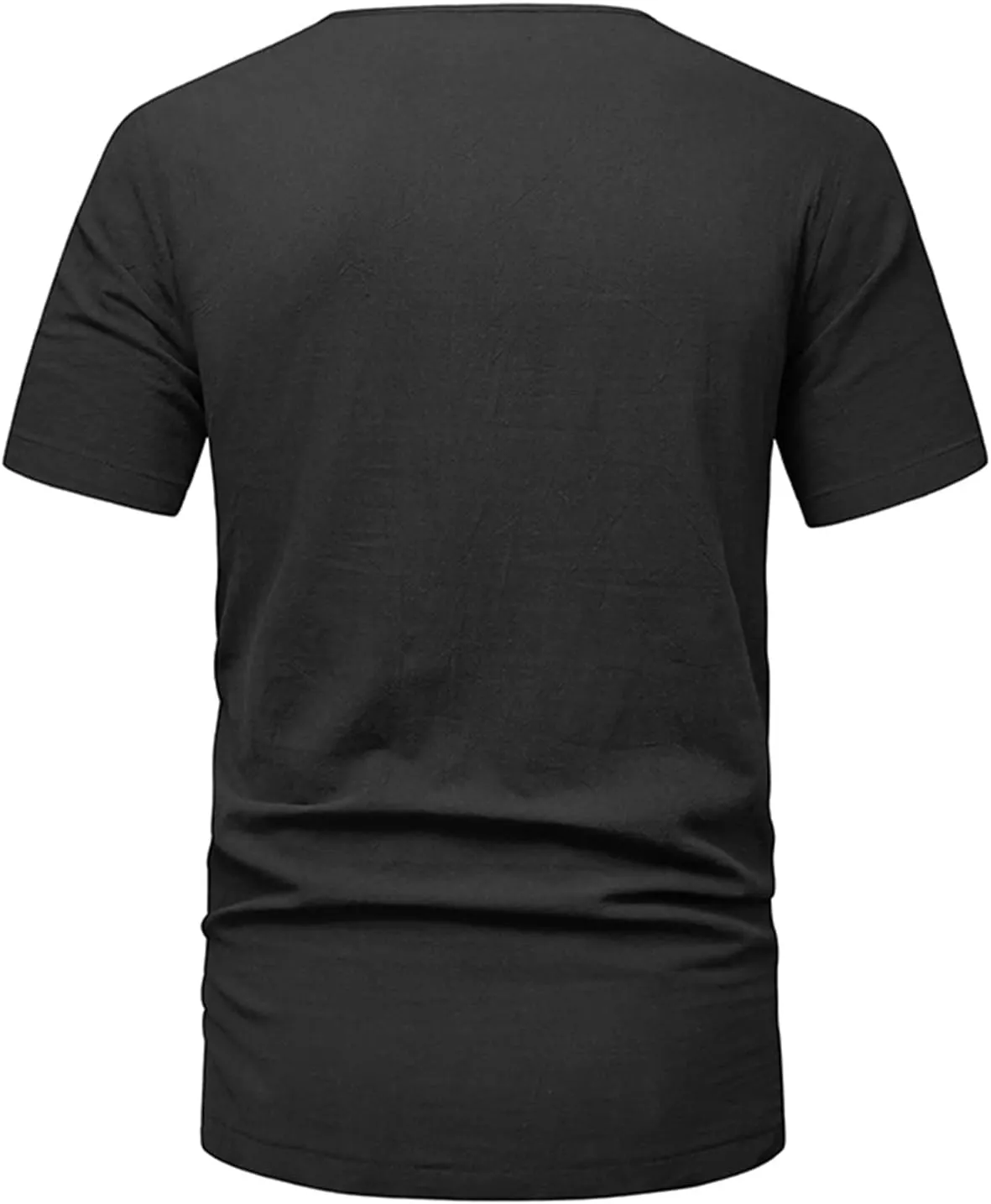 Muscularfit Henley Shirts for Men Short Sleeve Cotton Linen T Shirt Summer Casual Stylish Regular-Fit Chest Pocketed Tees