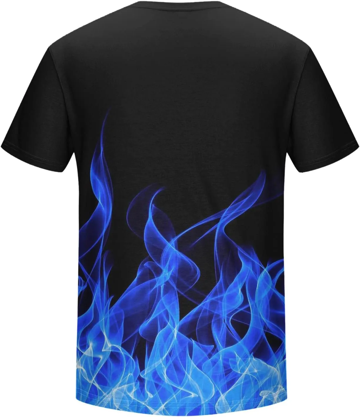 Muscularfit Men's Graphic Tee Shirts Funny 3D Flame Print Short Sleeve Casual Shirt Loose Fit Athletic T-Shirt Summer Clothes