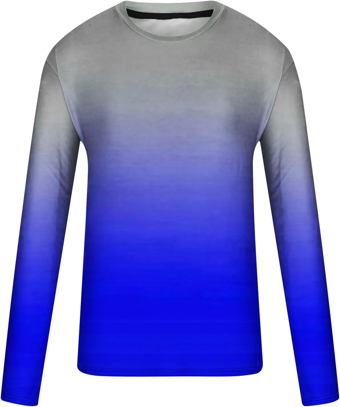 Muscularfit Mens Long Sleeve Shirts Casual Gradient Color Loose Pullover Graphic Tee Shirts Fall Fashion Athletic Sweatshirts