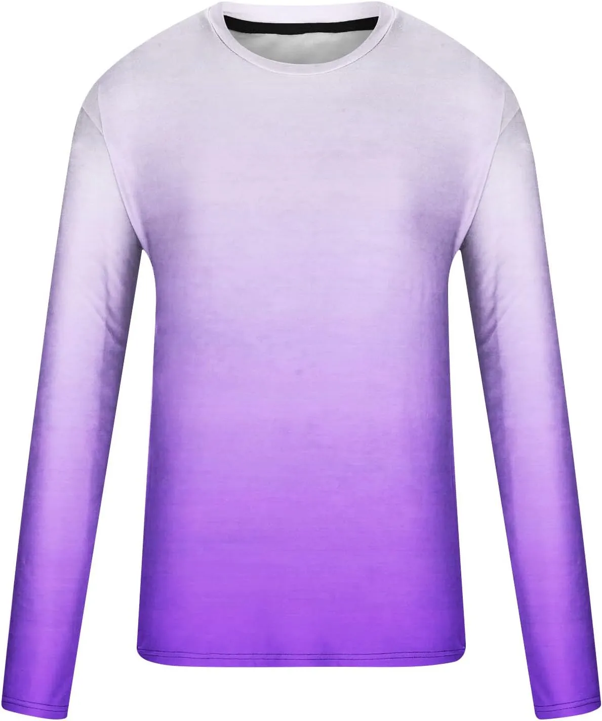 Muscularfit Mens Shirts Casual Stylish Long Sleeve Gradient Color Crewneck Sweatshirts Big and Tall Athletic Gym Workout Tee