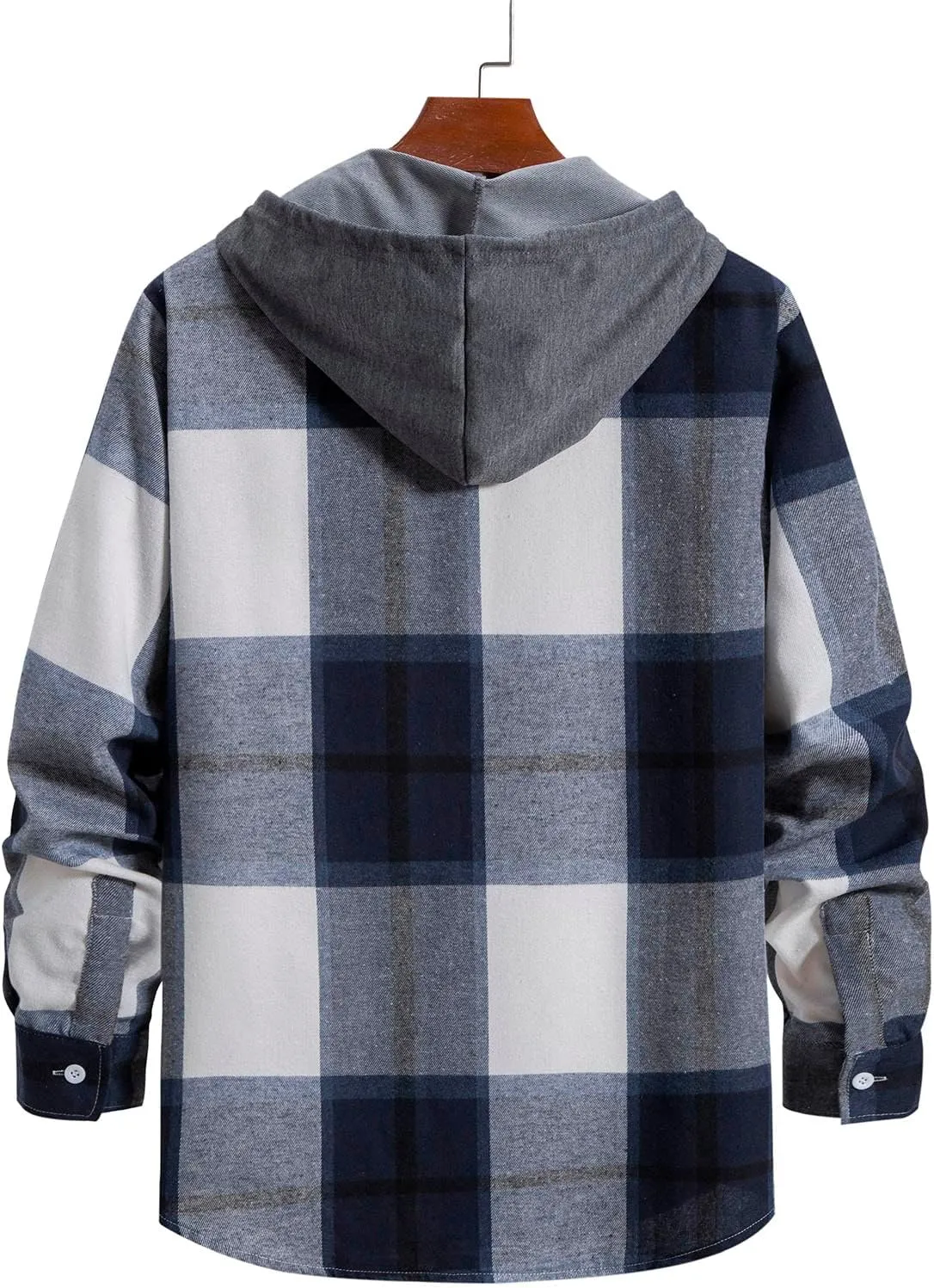 Muscularfit Mens Sweatshirt Plaid Button Shirt Causal Long Sleeve Lightweight Shirt Jacket With Hood Fall Winter Outwear Coat