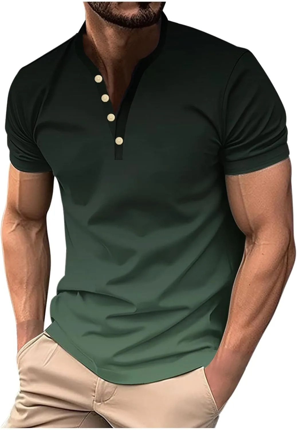 Muscularfit T-Shirts for Men Graphic Funny Short Sleeve Quarter Zipper Polo Shirt Summer Causal Stylish Gym Workout Pullover
