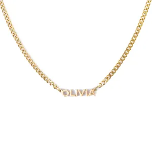 Name Necklace Personalized, 18K Gold Plated Custom Necklaces, Name Plate Necklaces Personalized Necklace for Women