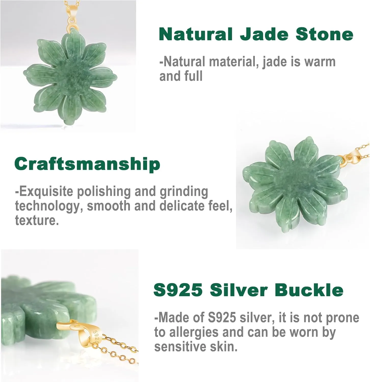Natural Green Jade Necklaces for Women Good Luck Donut Jade Pendant Necklaces Amulet Jewelry Gifts