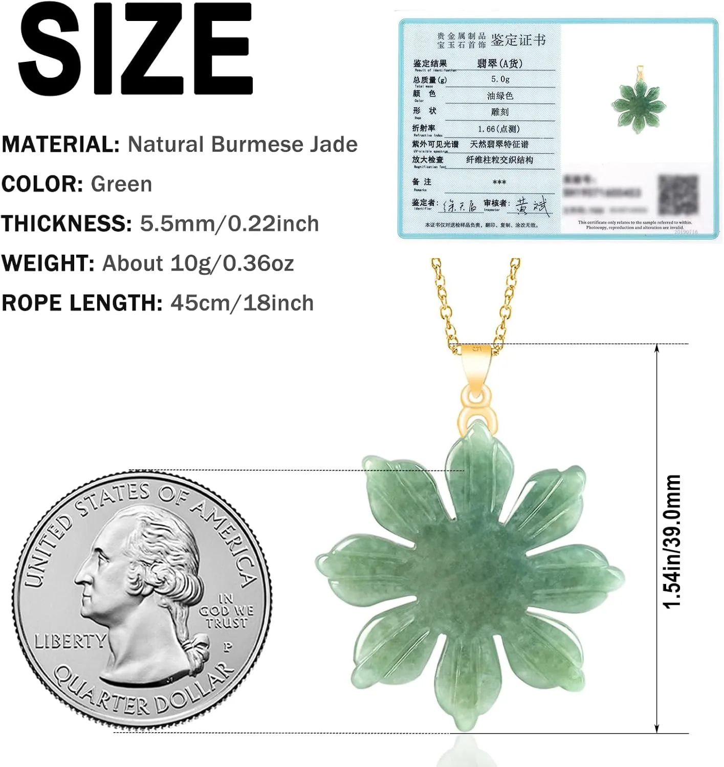 Natural Green Jade Necklaces for Women Good Luck Donut Jade Pendant Necklaces Amulet Jewelry Gifts
