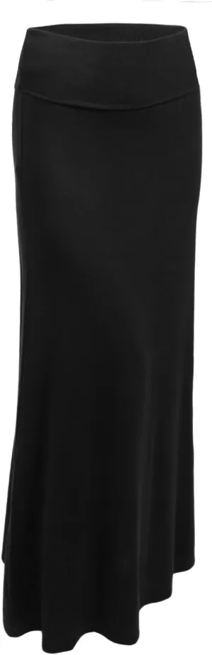 NE PEOPLE Women's Stretchy Premium Basic Elastic Waist Foldover Jersey Maxi Skirts