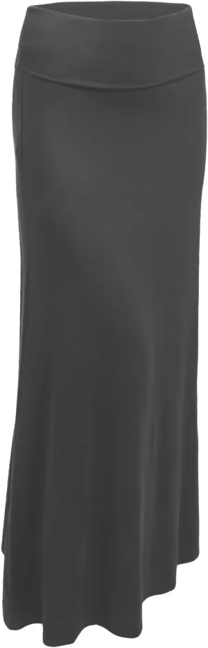 NE PEOPLE Women's Stretchy Premium Basic Elastic Waist Foldover Jersey Maxi Skirts