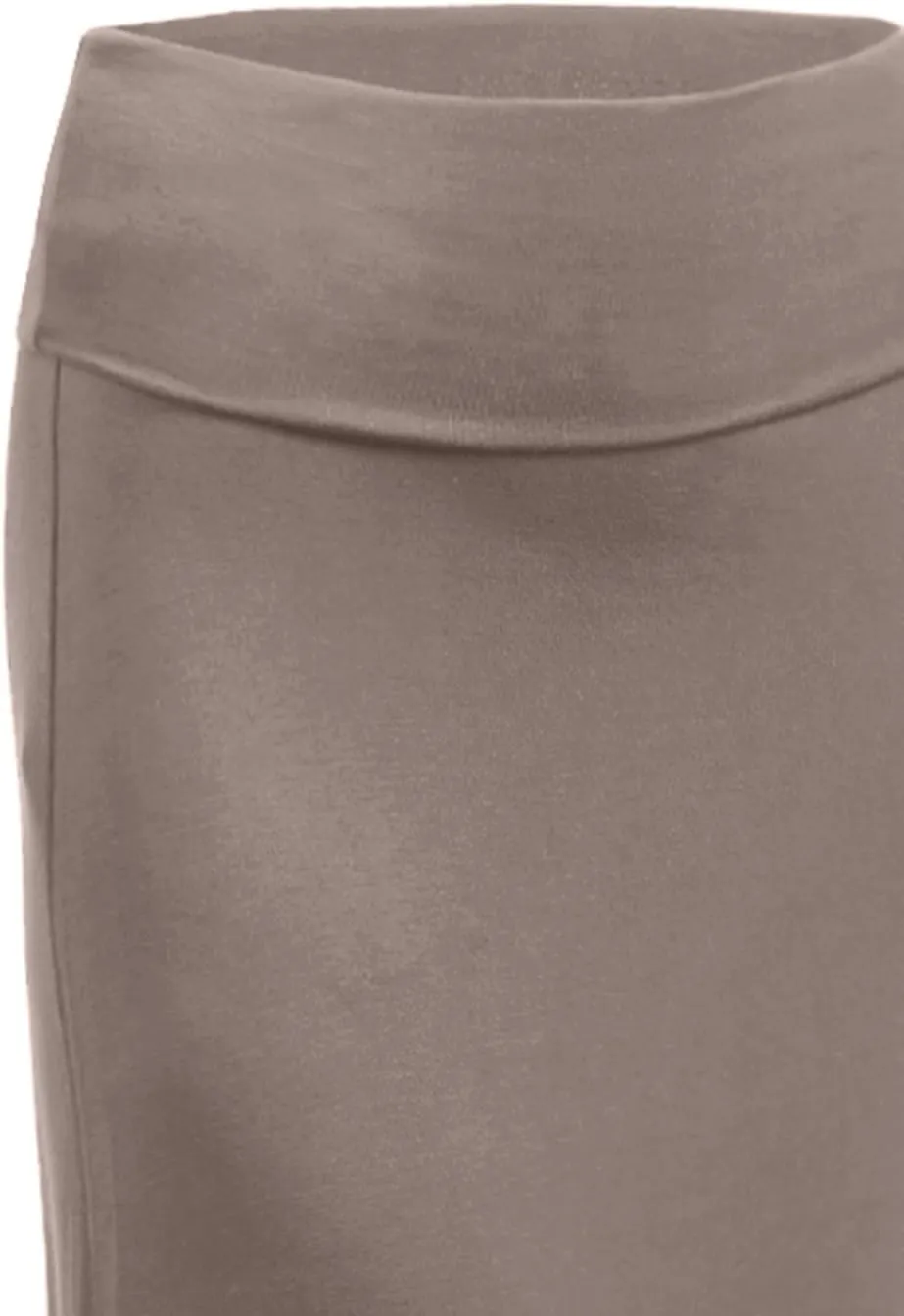 NE PEOPLE Women's Stretchy Premium Basic Elastic Waist Foldover Jersey Maxi Skirts