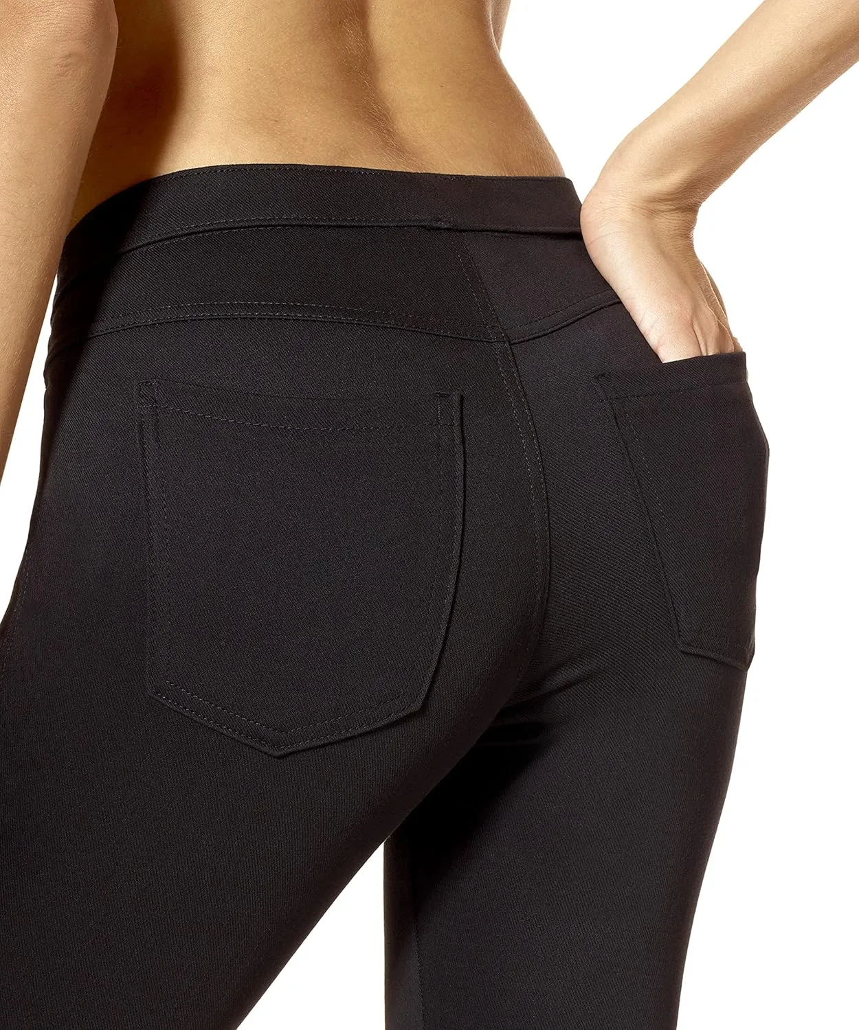 No Nonsense Women's Classic Denim Capri Leggings with Pockets, Comfortable Stretch Pull on Pants
