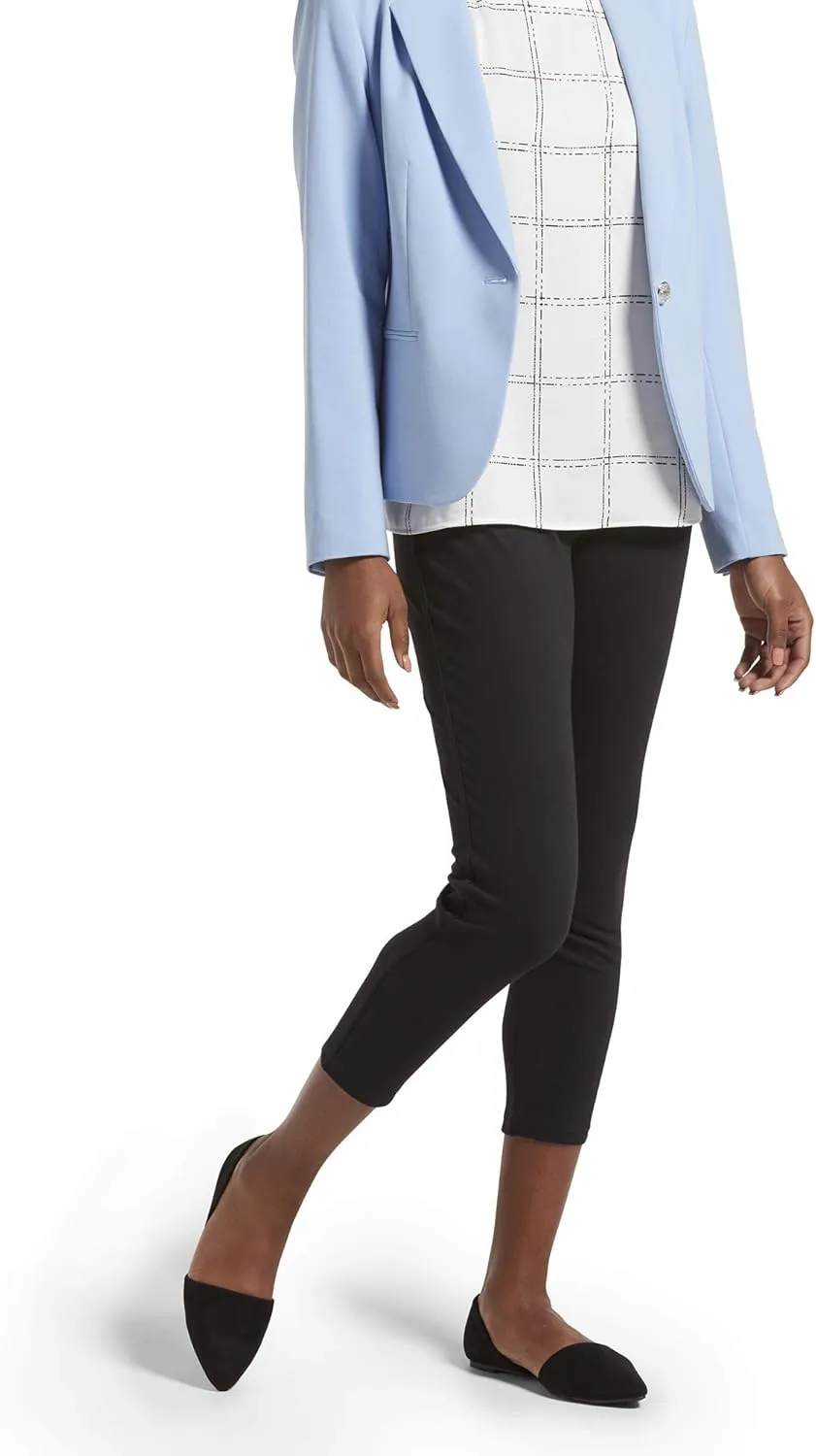 No Nonsense Women's Classic Denim Capri Leggings with Pockets, Comfortable Stretch Pull on Pants
