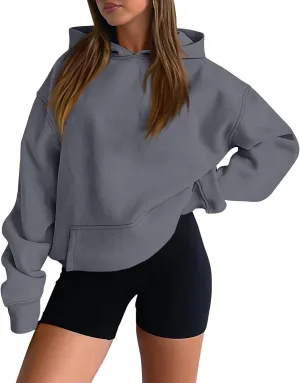 Oversized Hoodies for Women Fleece Hooded Sweatshirt Drop Shoulder Long Sleeve Pullover Casual Tops with Pocket