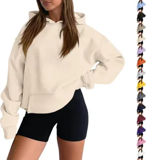 Oversized Hoodies for Women Fleece Hooded Sweatshirt Drop Shoulder Long Sleeve Pullover Casual Tops with Pocket