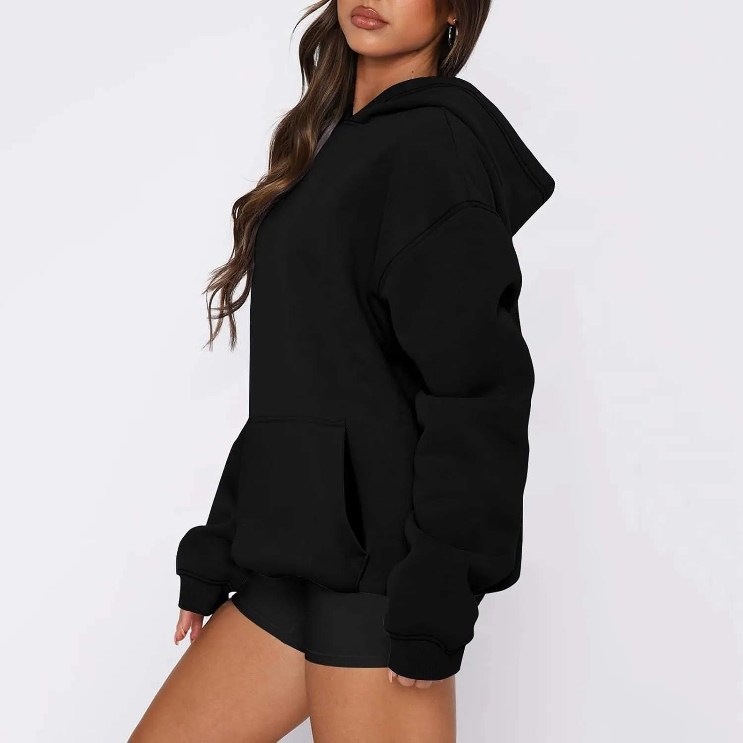 Oversized Hoodies for Women Fleece Hooded Sweatshirt Drop Shoulder Long Sleeve Pullover Casual Tops with Pocket