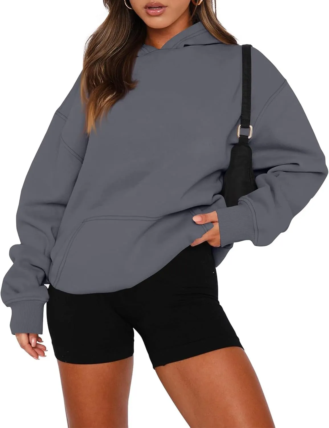 Oversized Hoodies for Women Fleece Hooded Sweatshirt Drop Shoulder Long Sleeve Pullover Casual Tops with Pocket