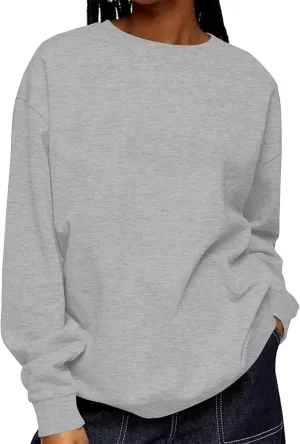 Oversized Sweatshirt for Women Fleece Pullover Plus Size Cute Crewneck Sweatshirts Comfort Hoodie Warm Sweaters