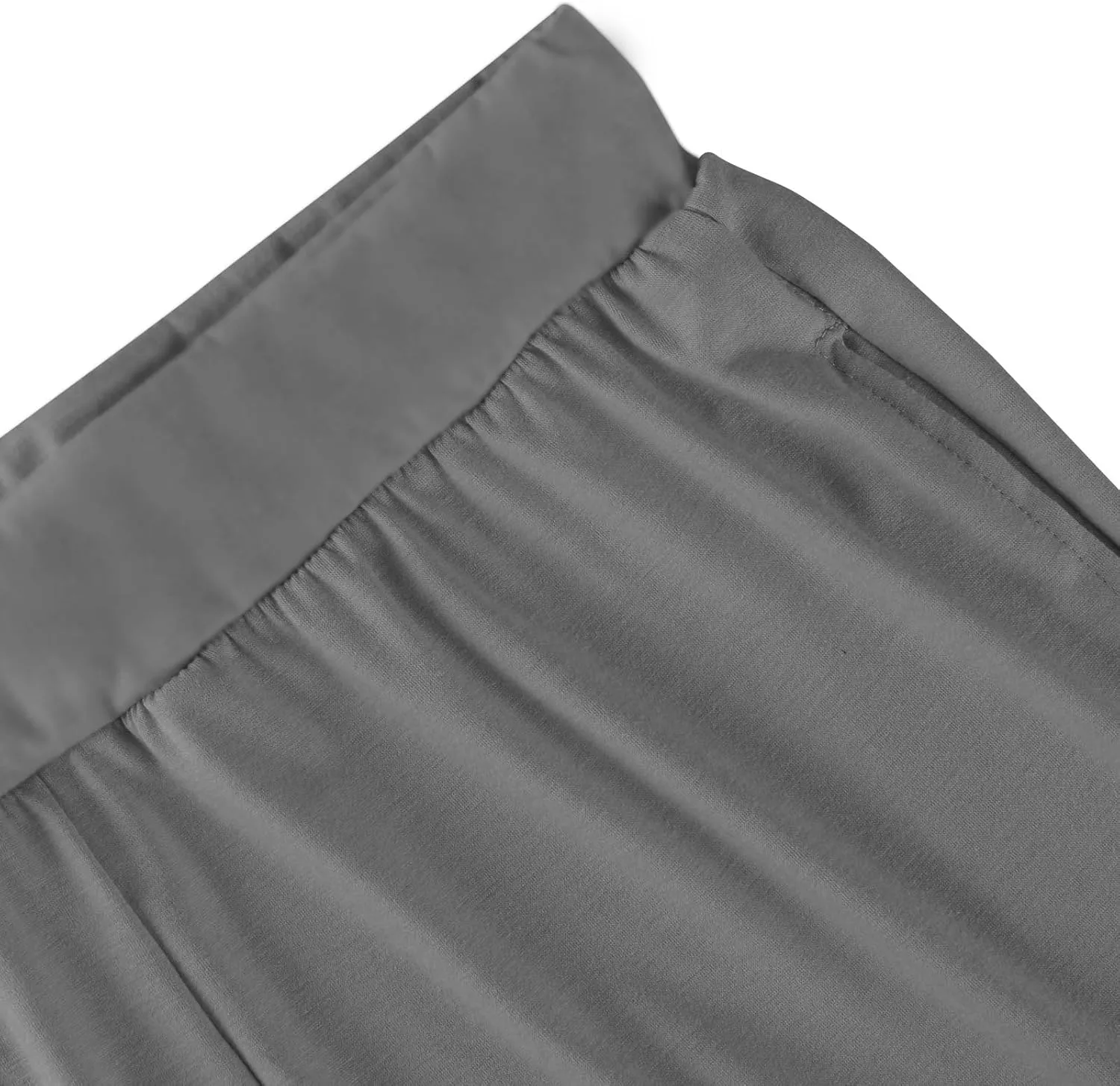 Pants for Women Plus Size Long Wide Leg High Waisted Pants Flowy Pleated Pull On Vacation Trousers with Pockets