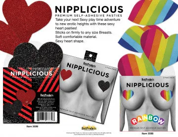 Pasties Nipplicious - Hearts and Lips (Rainbow)