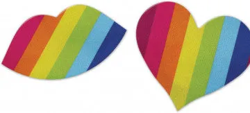 Pasties Nipplicious - Hearts and Lips (Rainbow)