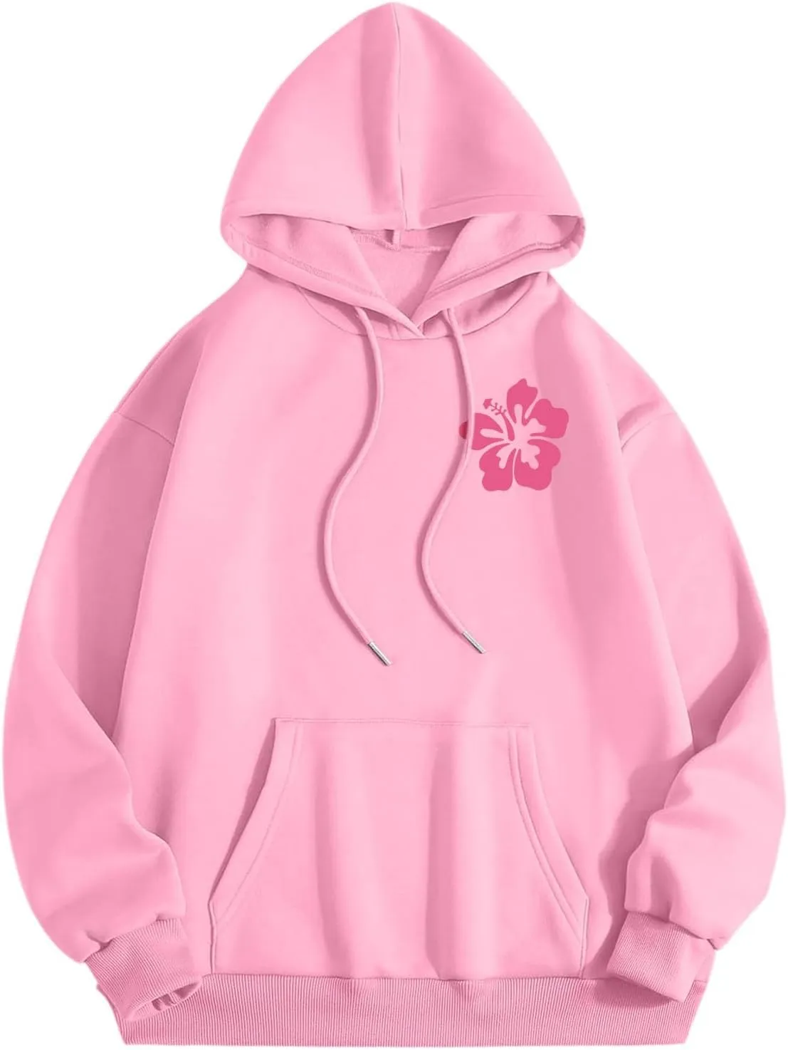 Pink Oversized Hoodie - Unisex Adult Clothing - Active Individuals - Sweatshirt - Long Sleeve - with Pockets
