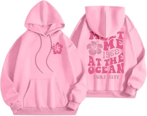 Pink Oversized Hoodie - Unisex Adult Clothing - Active Individuals - Sweatshirt - Long Sleeve - with Pockets