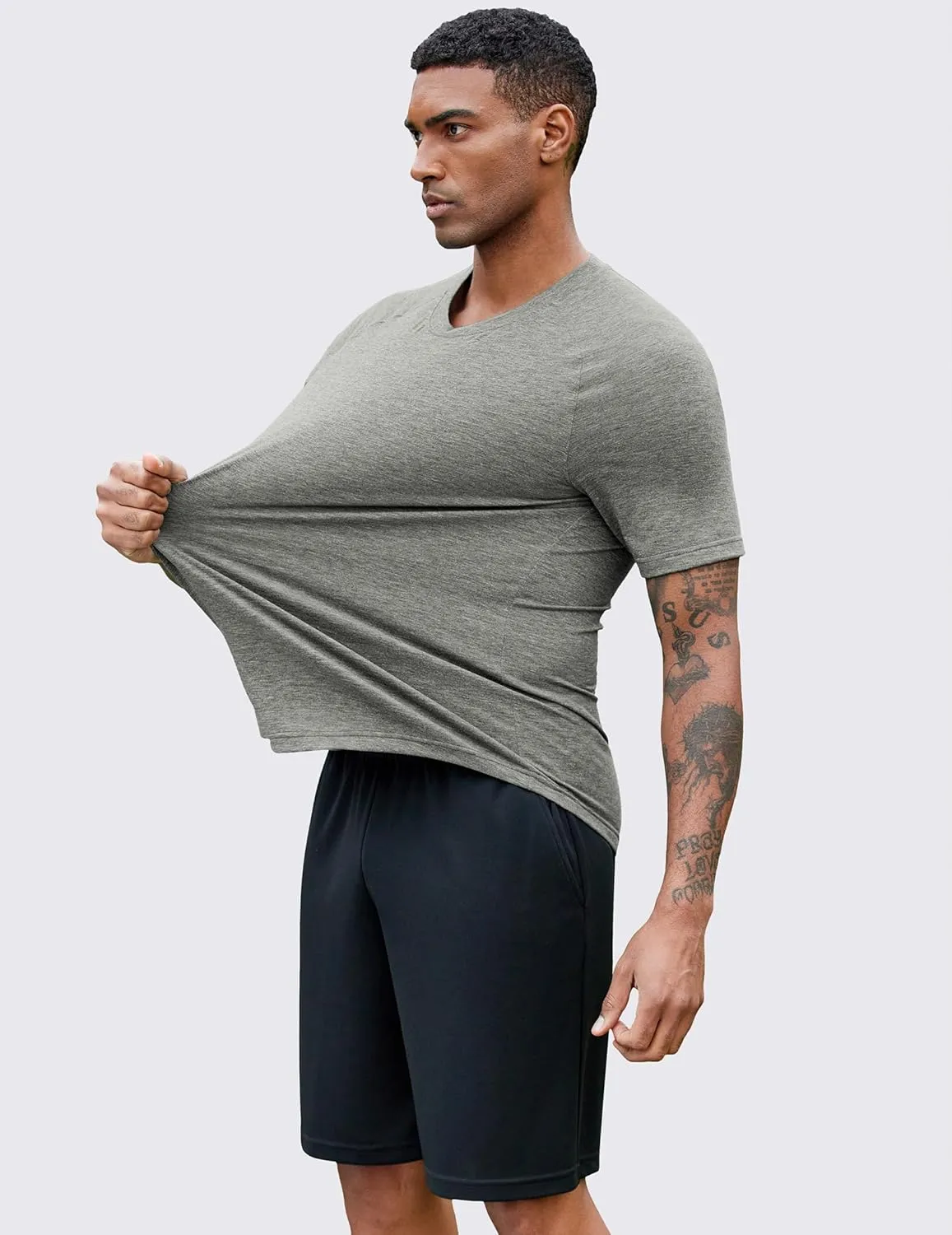 PINSPARK Men's 3 Pack Workout Shirts - Quick Dry Gym Athletic Shirts Moisture Wicking Short Sleeve T Shirts