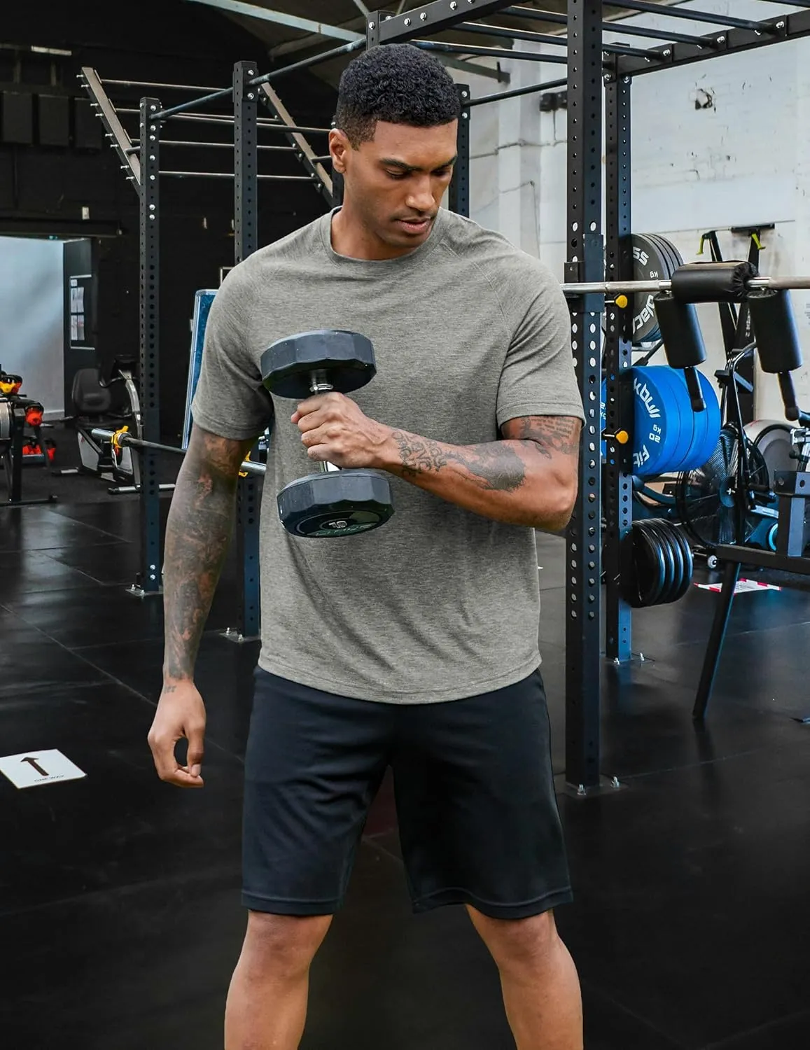 PINSPARK Men's 3 Pack Workout Shirts - Quick Dry Gym Athletic Shirts Moisture Wicking Short Sleeve T Shirts