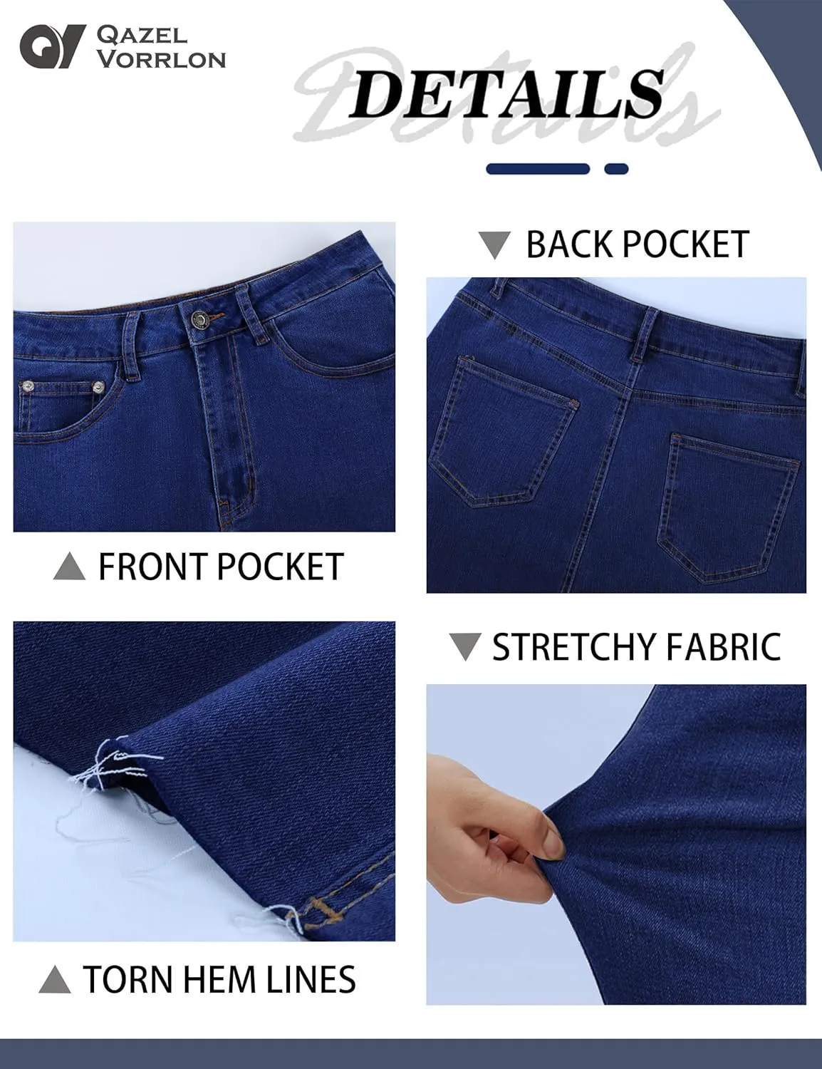 Qazel Vorrlon Long Denim Skirts for Women High Waisted A Line Jean Skirt Stretchy Denim Maxi Skirt 2023 Trendy Y2K